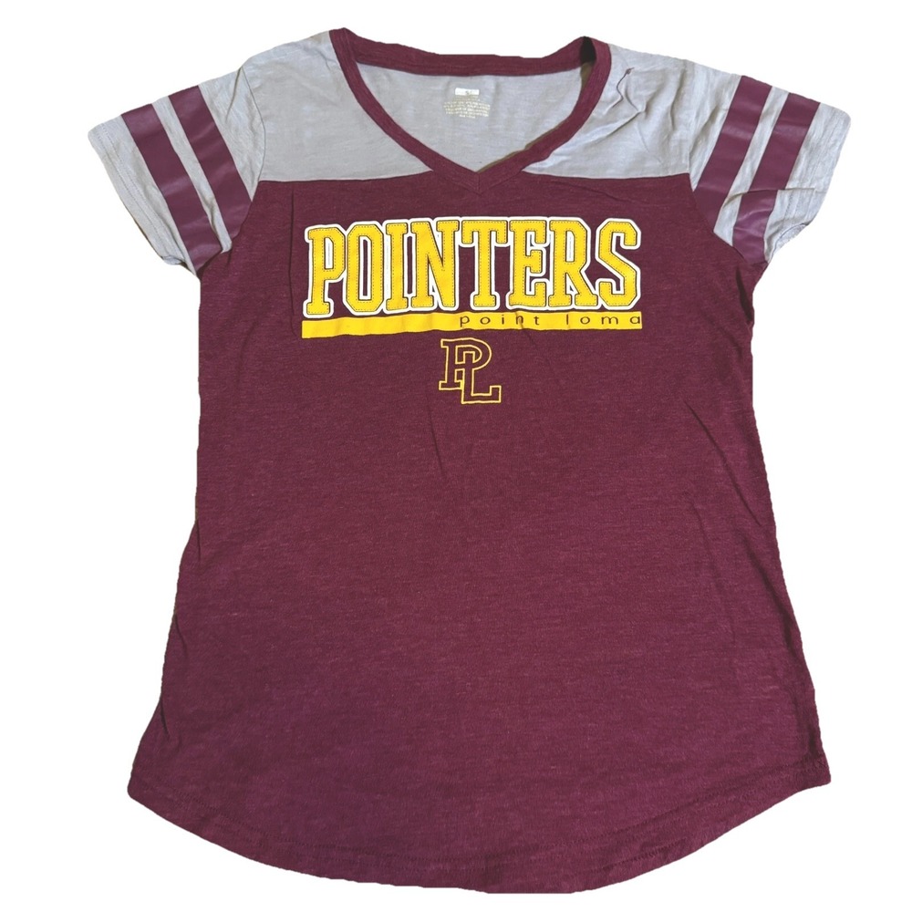 Point Loma Pointers Short Sleeve T-Shirt Women's Size Small V-Neck Sport Top Tee